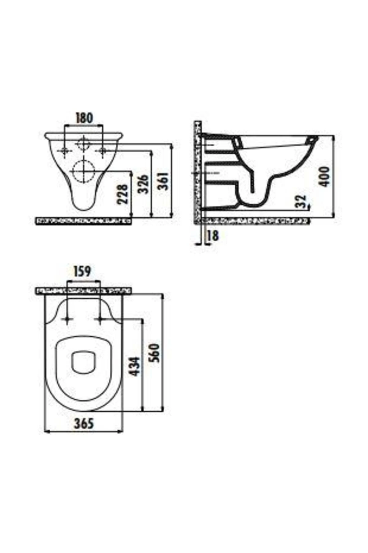 Selin Asma Klozet SL320 Kapak Hariç
