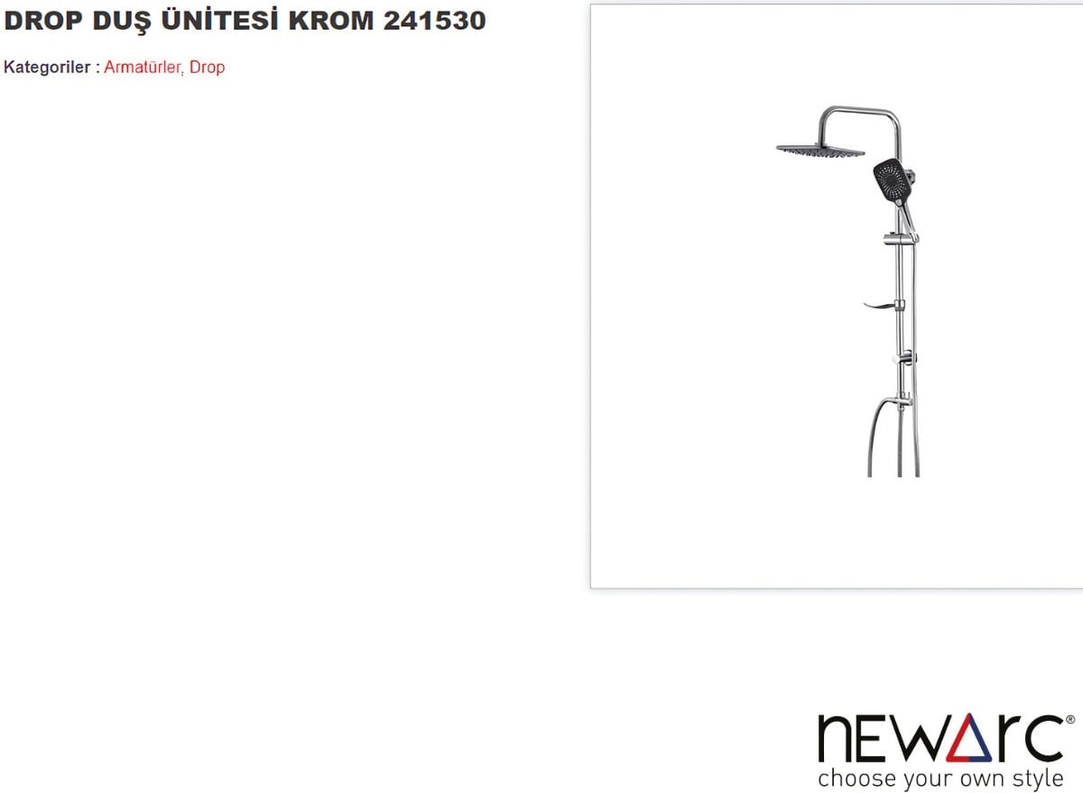 Drop Krom Duş Ünitesi 241530