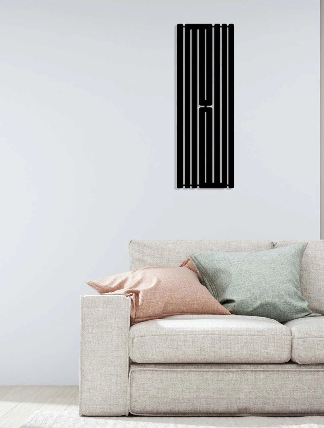 -Allah Islami Metal Tablo - Islami Ev Dekorasyonu - Dini Duvar Tabloları - 100 X 35 - Cm - Sıyah-Islm-114