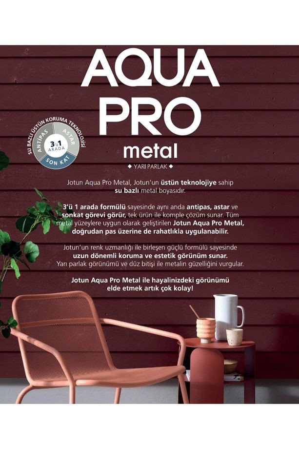 Aqua Pro RAL 2008 Hellrotorange Metal Boyası 0,9 LT