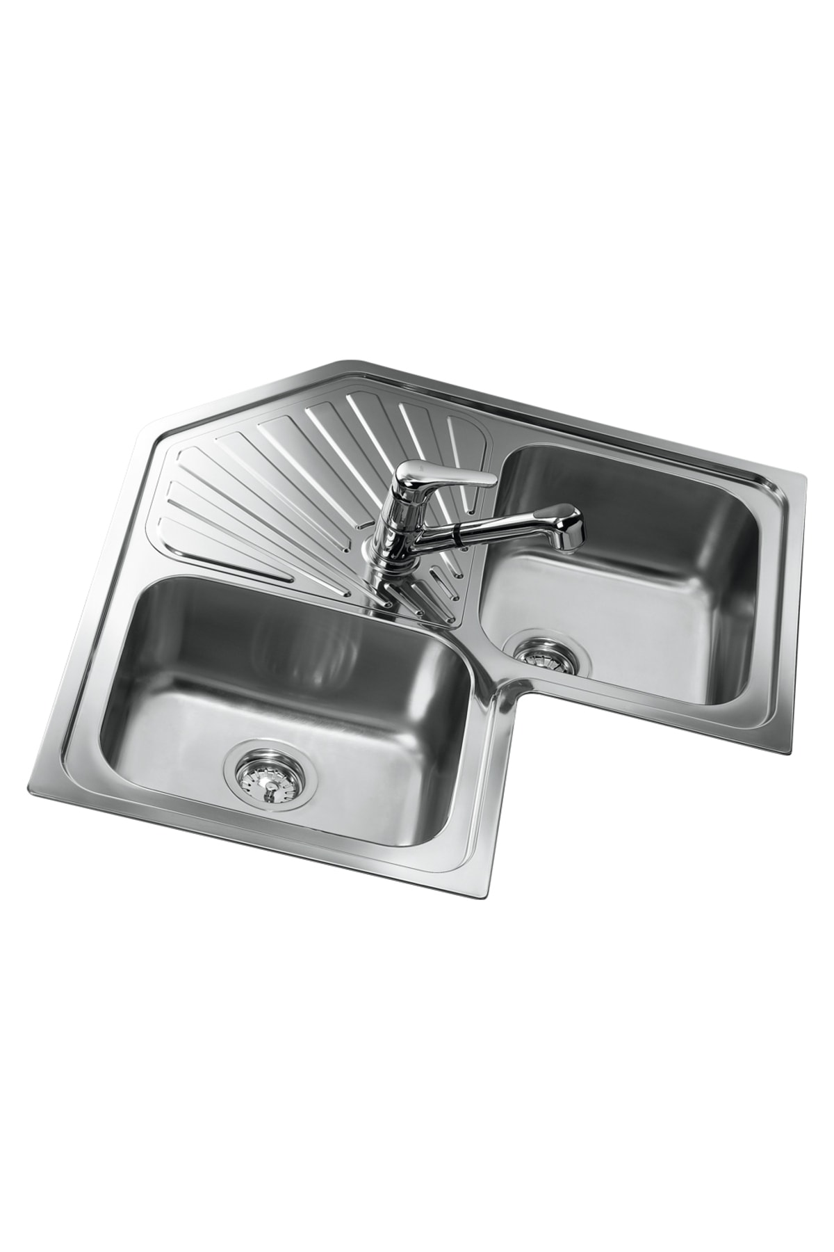 Angolar Box -830 2B Köşe Dekorlu Paslanmaz Çelik Evye