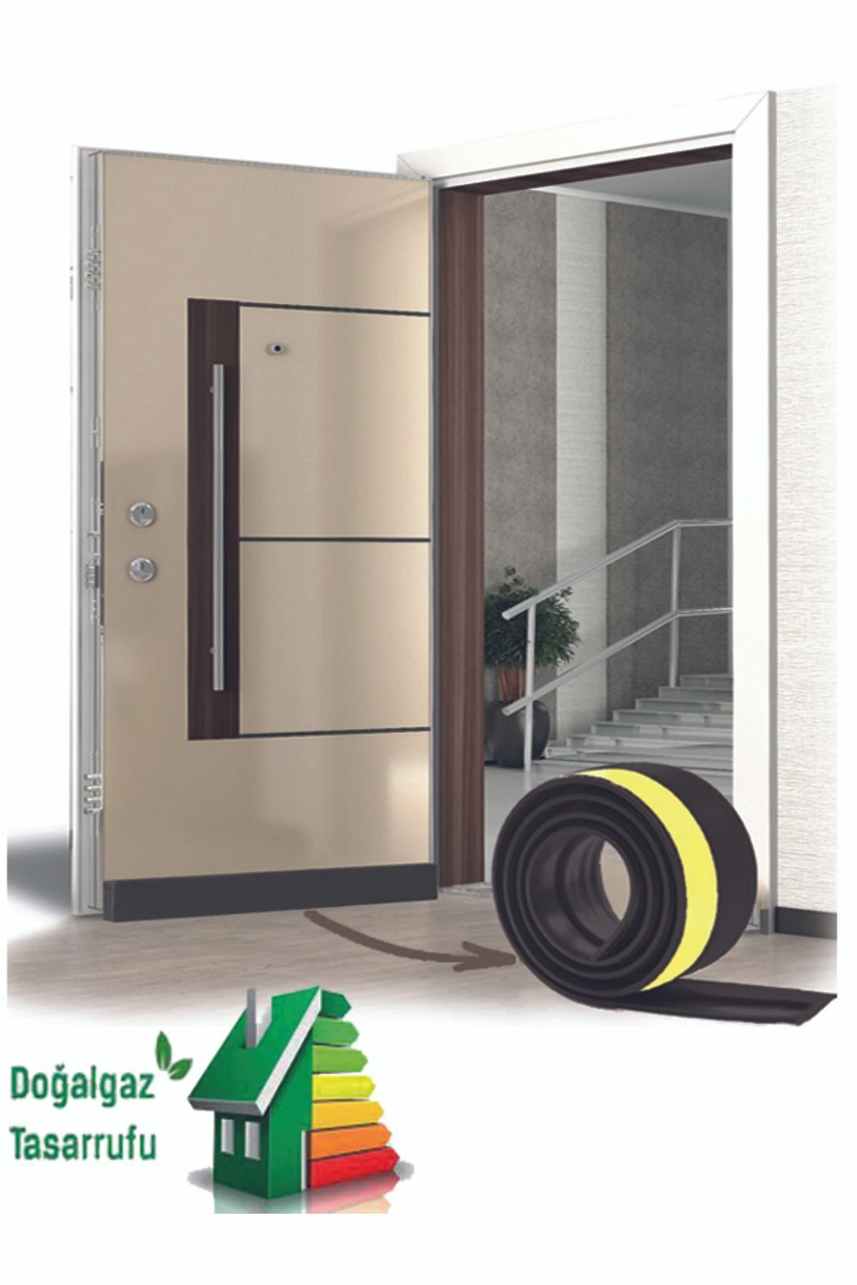 1 Adet Çelik Kapı Altı Rüzgarlık Kapı Altı Eşik Süngeri Kapı Altı Bandı Koku Böcek Su Önleyici