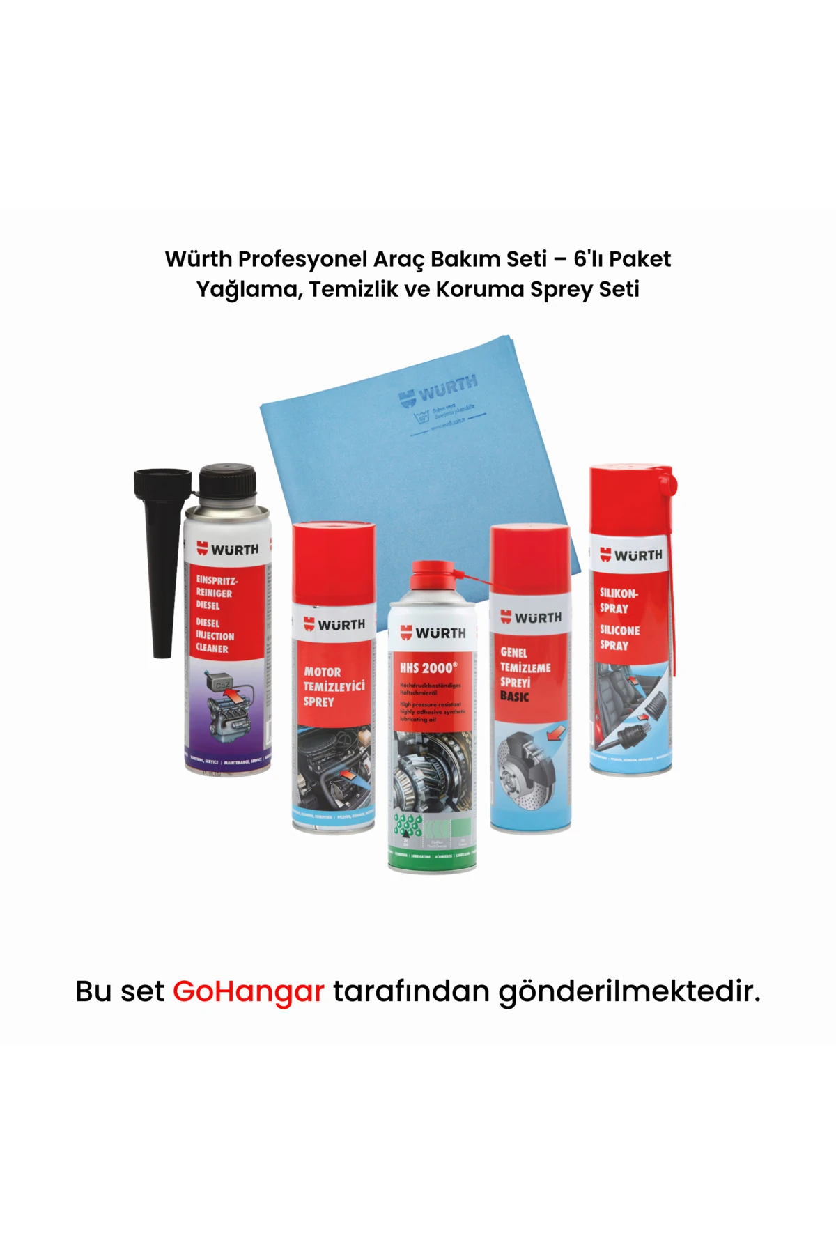 Profesyonel Araç Bakım Seti – 6'lı Paket | Yağlama, Temizlik ve Koruma Sprey Seti