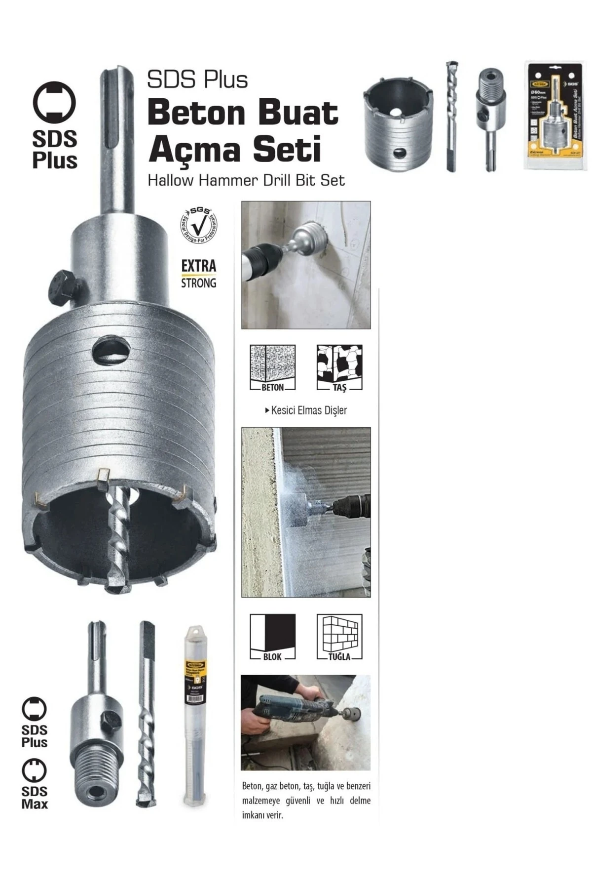 Beton Buat Açma Seti 120 Mm 2 Ad (1 Paket)