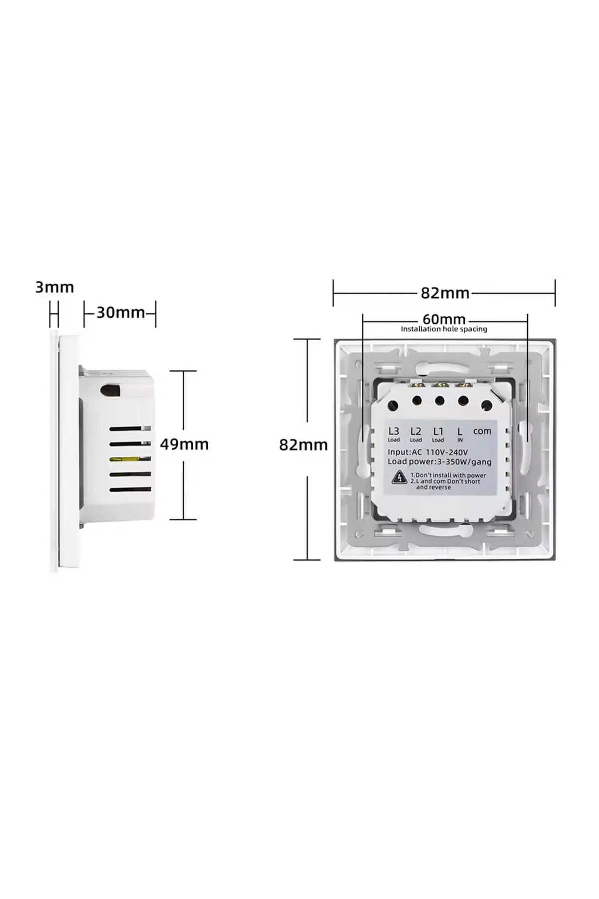 FGTCM009 Dokunmatik Wifi TUYA Destekli Akıllı Elektrik Anahtarı-Beyaz