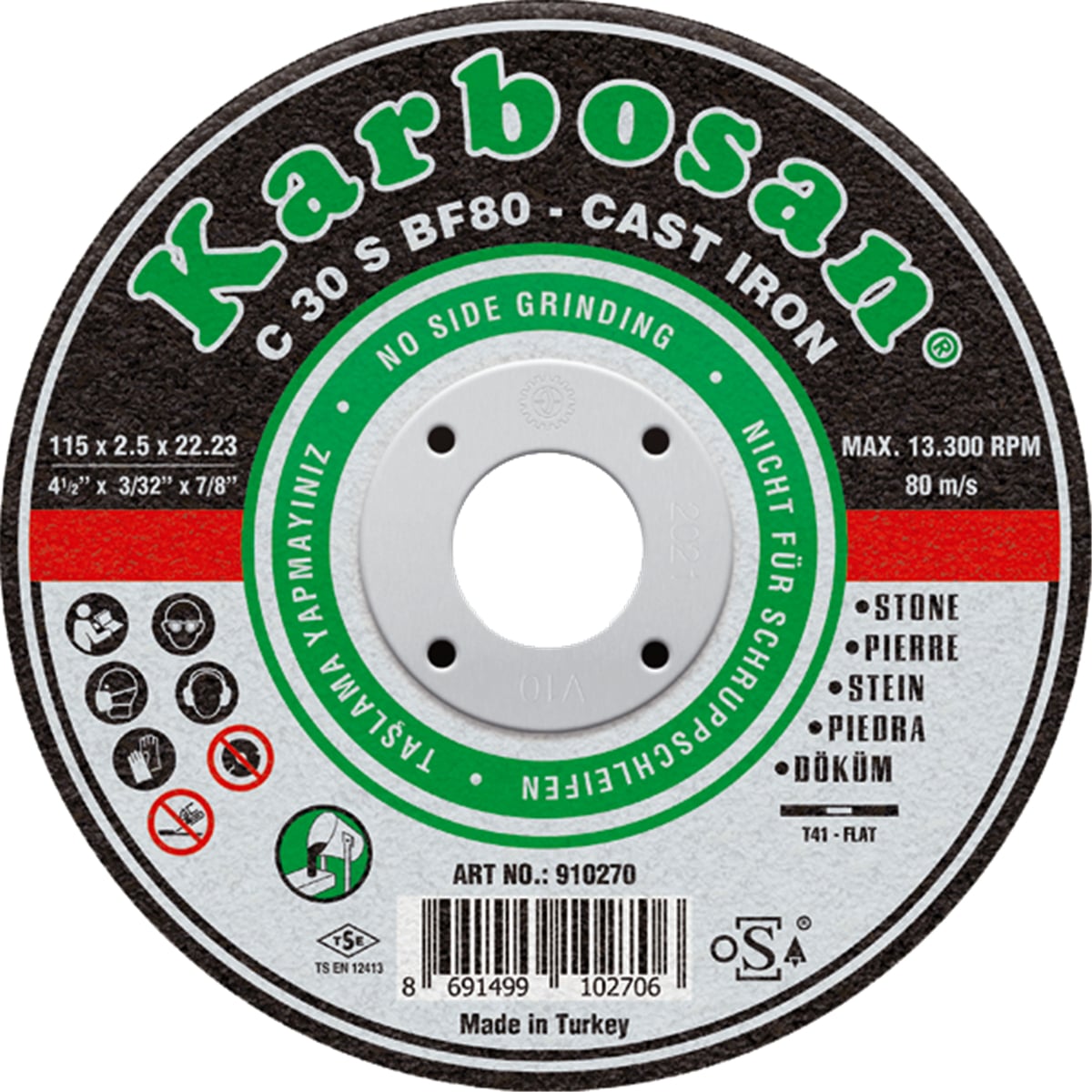 KARBOSAN 230 x 3 x 22 Sc Düz Kesici 910300