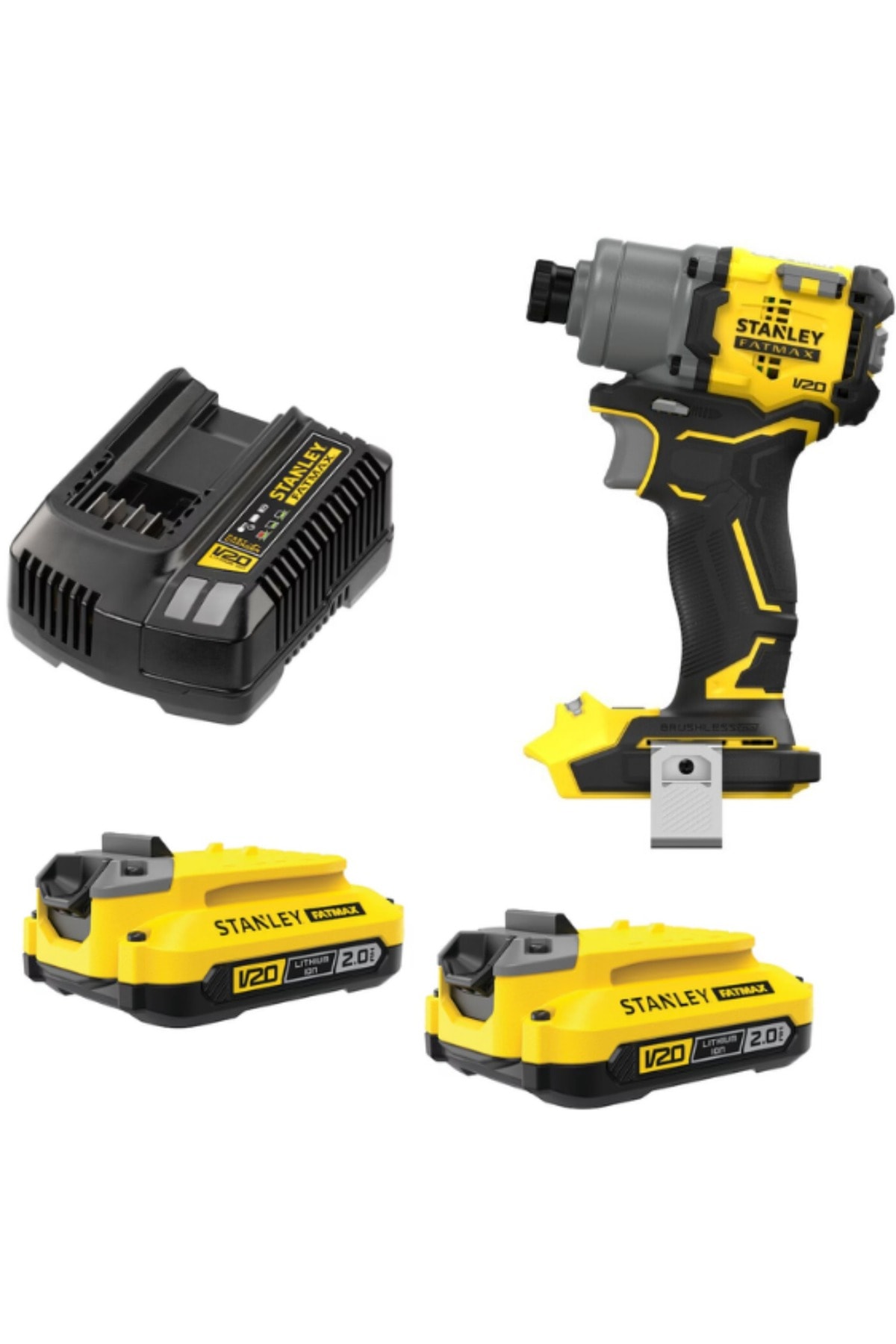 SFMCF830B KÖMÜRSÜZ DARBELİ TORNAVİDA V20 LI-ION + 2 ADET 2AH AKÜ + 1 ADET DOLUM CİHAZI (KUTULU)
