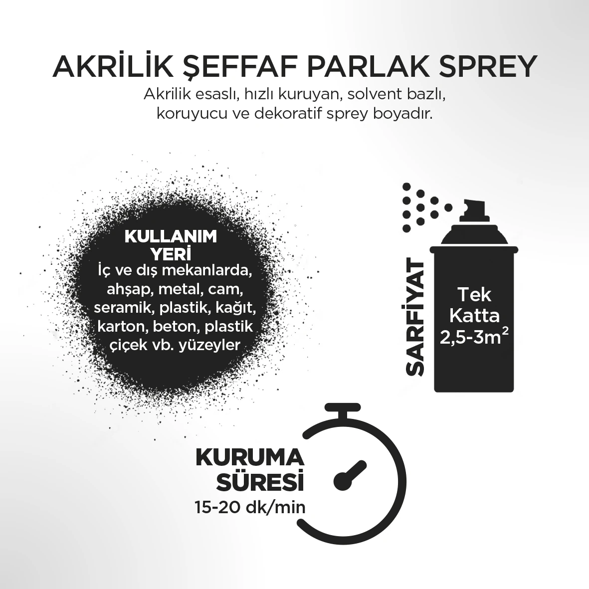 Parlak Vernik Sprey Boya 400 ml