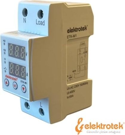Etk-M1 Monofaze Gerilim ve Akım Koruyucu 63A 230V Dın Ray Ayarlanabilir Röle