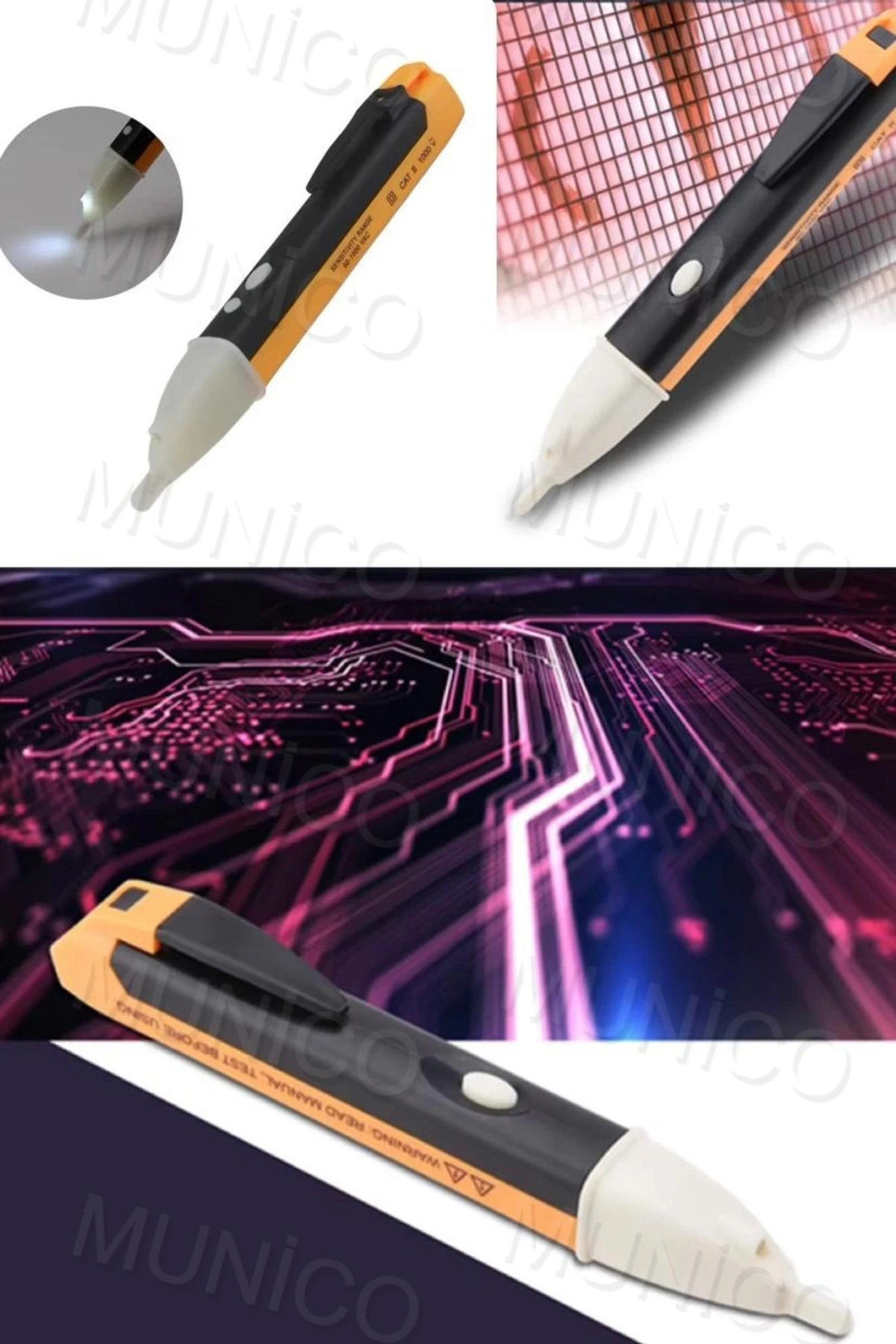 Elektrik Teknisyenlerine Özel Temassız Test Kalemi Ultra Güvenli İndüksiyon Elektrikli Dedektörü