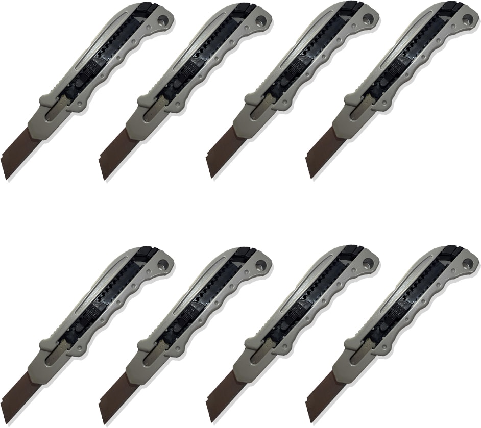 8 Adet Metal Falçata Maket Bıçağı -Sekiz Adet Profesyonel Darbelere Dayanıklı Maket Bıçağı