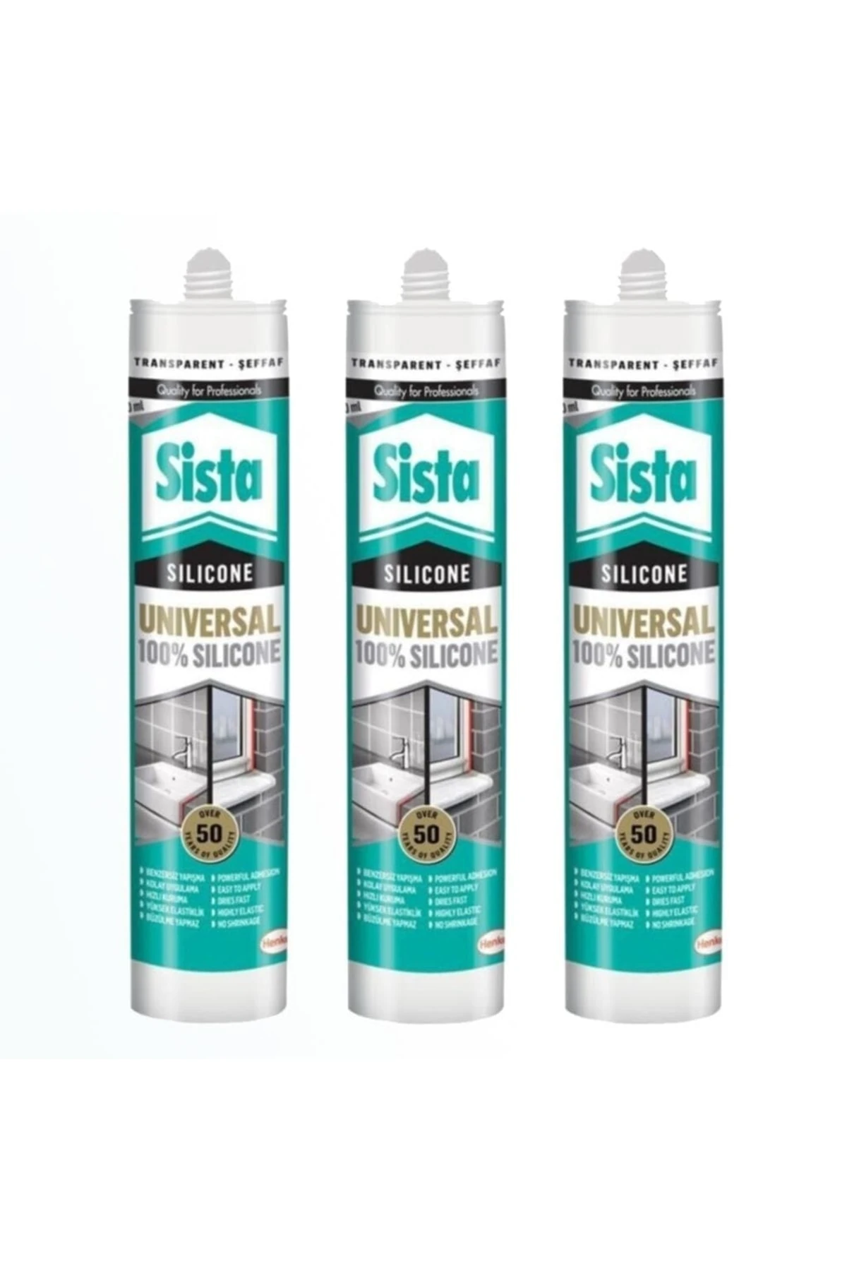 Henkel Şeffaf Silikon 3 Adet