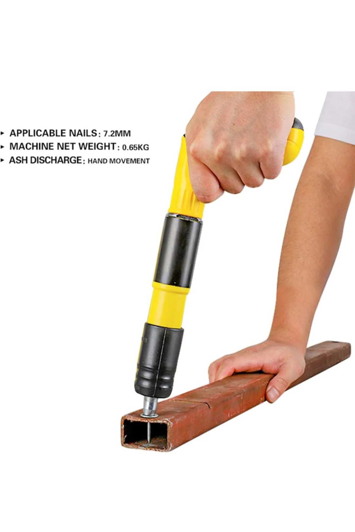 Mekanik Çivi Tabancası Beton Ve Çelik Çivi Tabancası Zımba Perçin Tabancası 25 Adet Çivi Hediye