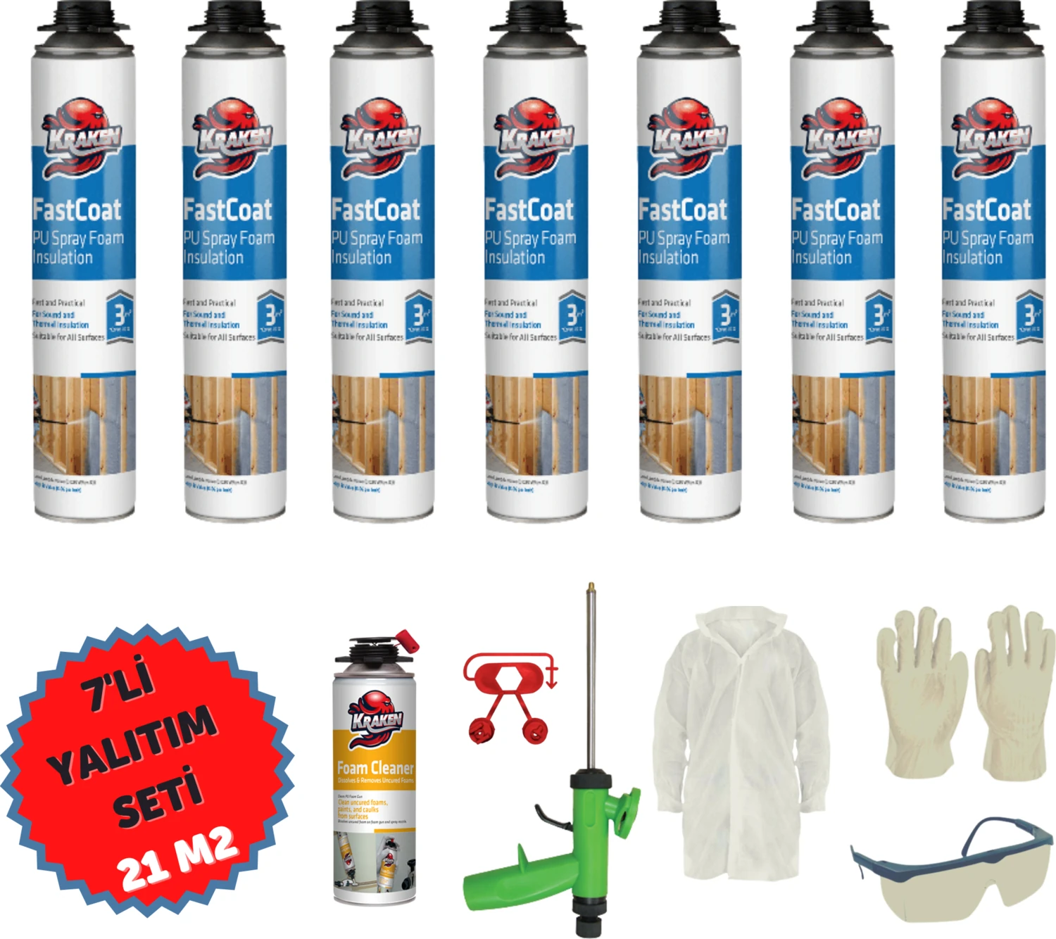 Poliüretan Termal Yalıtım Sprey Köpük 7 Adet x 930 gr