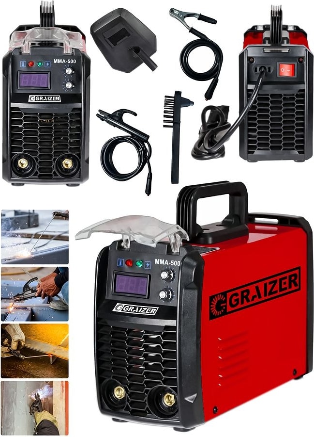 300 Amper Inverter MMA-500 Mega Stıck Kaynak Makinesi-Kırmızı
