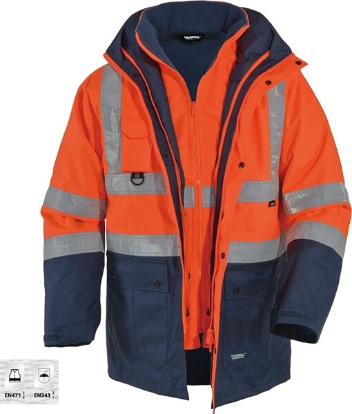Oxford 5+1 Reflektörlü Içi Çıkmalı Kışlık Parka Mont Turuncu