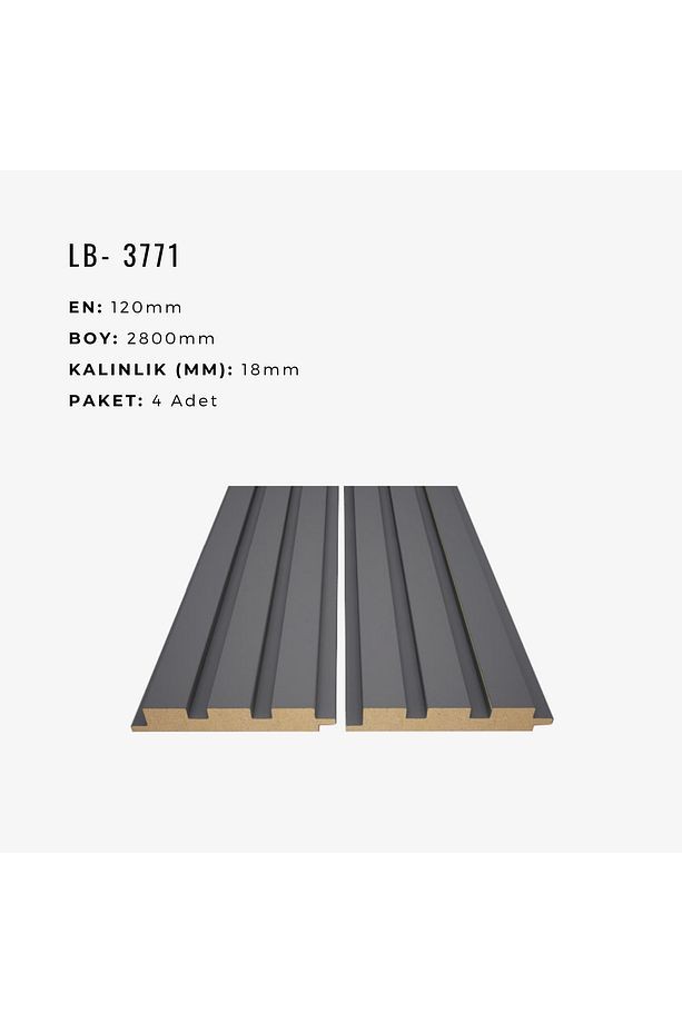 AGT Duvar Lambri Profili Lb 3771- SOFT TOUCH FIRTINA GRİ