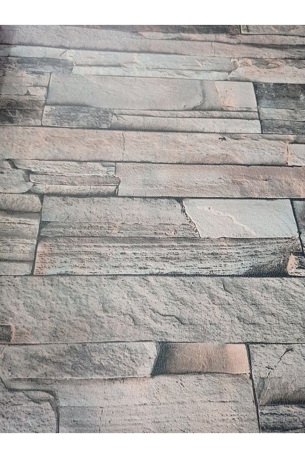 Üç Boyutlu Taş Desenli Silinebilir Duvar Kağıtları 53 Cm Genişliğinde 10 Metre Uzunluğunda