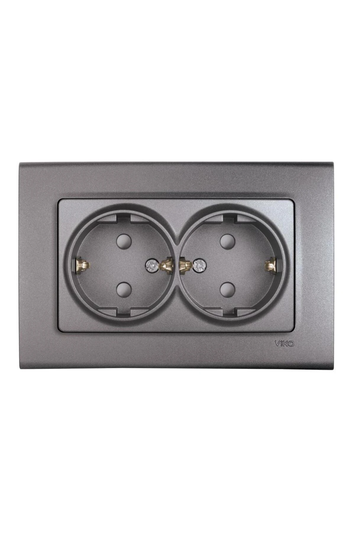 LİNNERA LİFE GRANİT GRİSİ İKİLİ TOPRAKLI PRİZ Ç.K. ÇERÇEVELİ