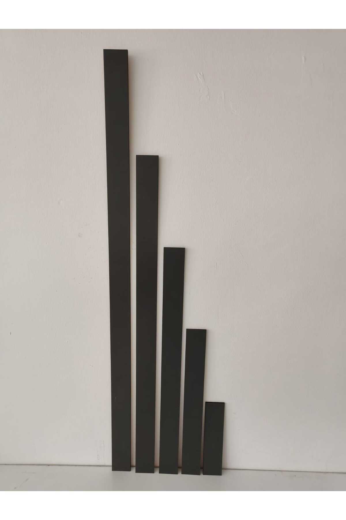 Lx Duvar Dekorasyon Çıtası 5 Farklı Ebat (100CM 80CM 60CM 40CM 20CM) 25 Adet Panel Antrasit Renk
