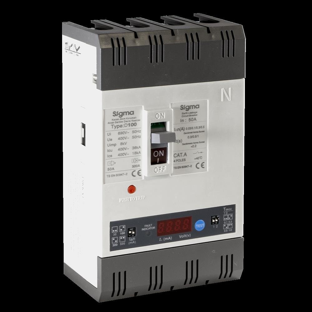 4E100050 4X50A 36KA Termik Manyetik Şalter K.a.k Açtırma Bobinli
