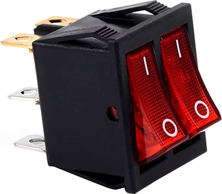 Ikili Soba Anahtarı Kırmızı Işıklı On Off 6 Pinli IC-101