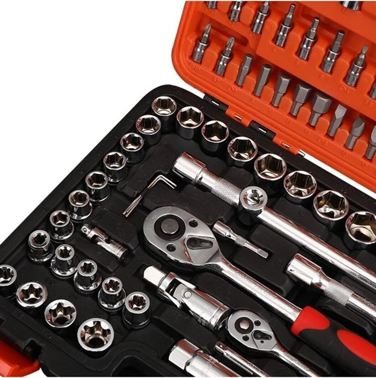 108 Pcs Crv Çeliği Profesyonel Parlak Lokma Takımı 1/2-1/4 (108 Parça)