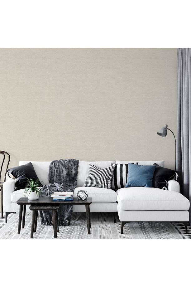 Alfa Duvar Kağıdı Düz Sade Desenli Non-woven (elyaf Taban) Vinil Kaplı (3716-3)