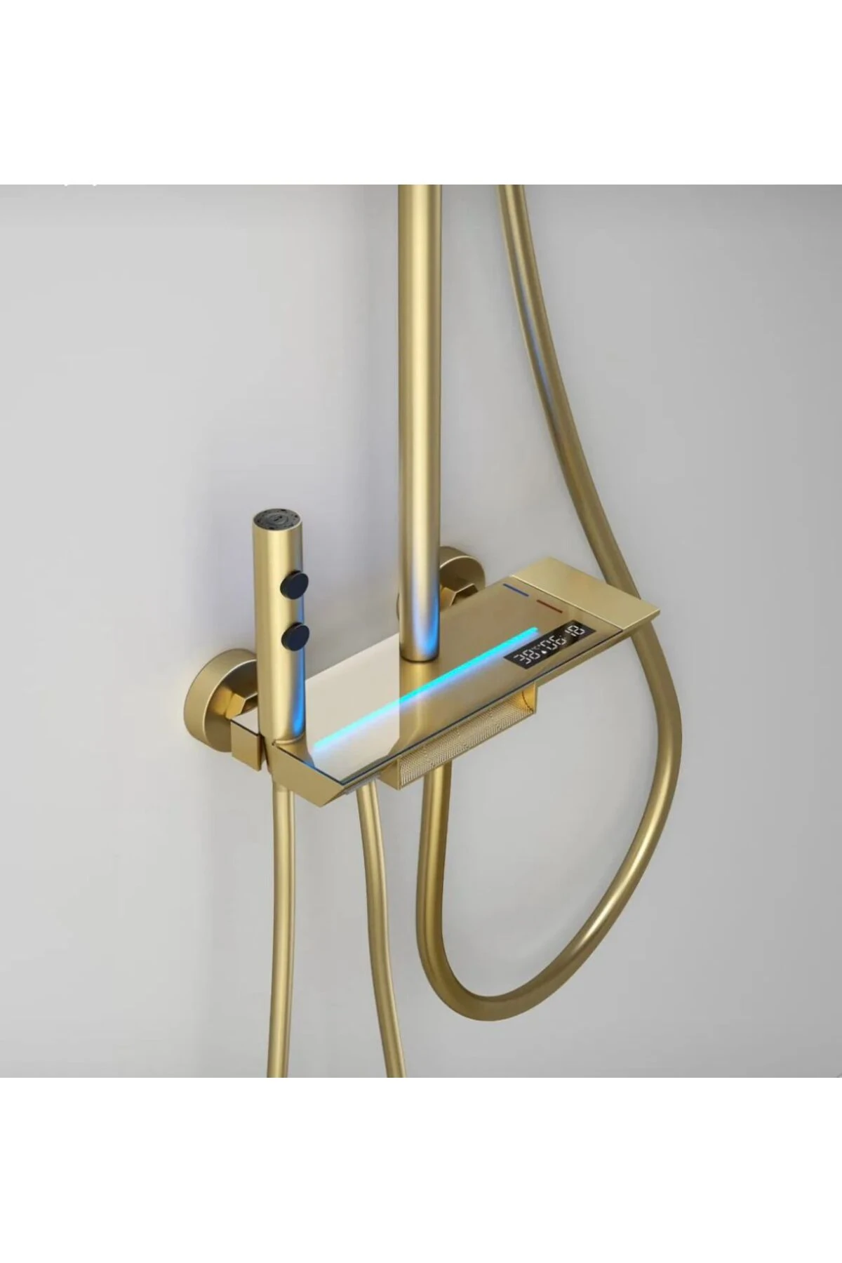 Mat Gold Renkli Modern Tasarımlı Dijital Akıllı Robot Duş Seti Piyano Tepe Duş Seti