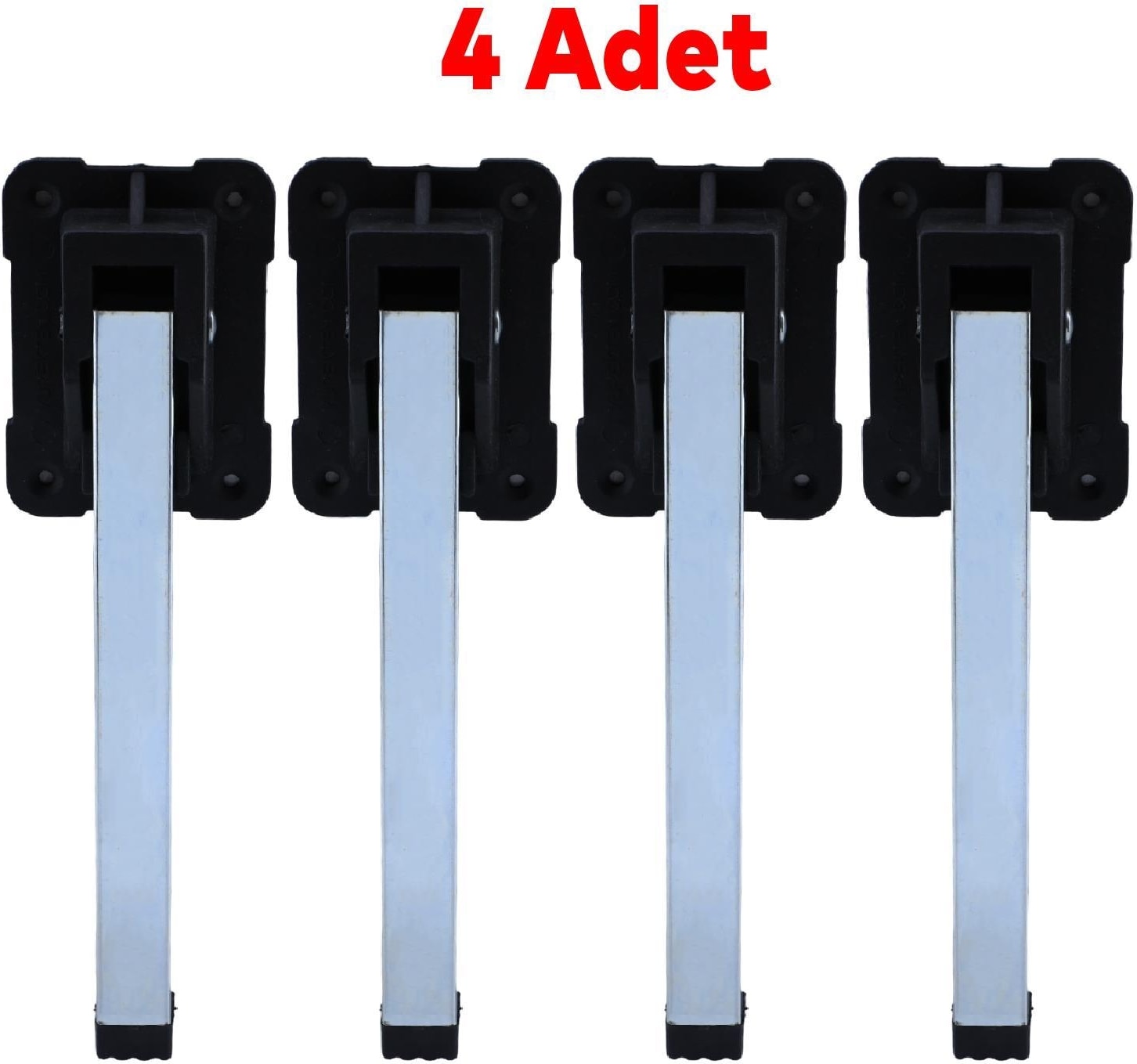 Metal Sofra Ayağı Plastik Siyah Taban Katlanır Yer Sofrası Sini Altı 20 cm (4 Adet)
