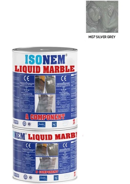İsonem Liquid Marble Sıvı Mermer 5 kg M07 Silver Grey