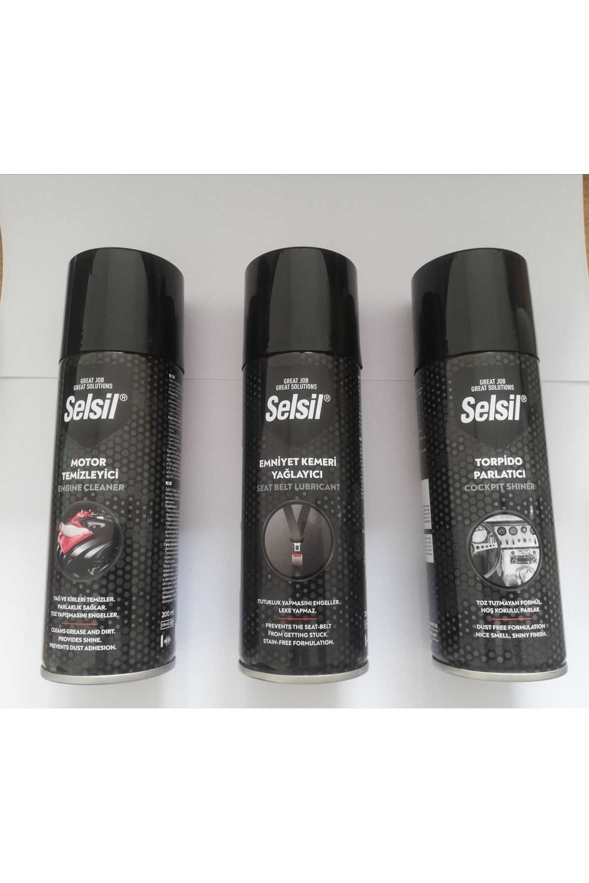 Motor Temizleme Spreyi 200 Ml / Emniyet Kemeri Yağlayıcı 200 ml / Torpido Parlatıcı 200 ml