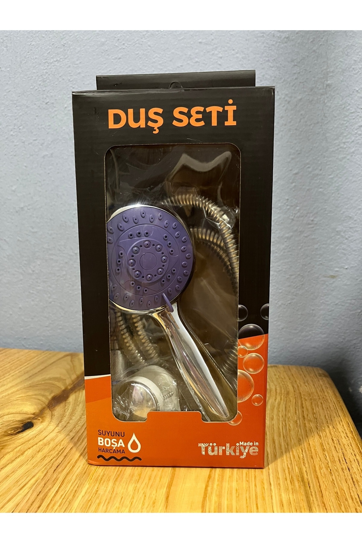 3 Fonksiyonlu Duş Başlığı ve Hortum - Gri, Su Tasarruflu, Konforlu Kullanım