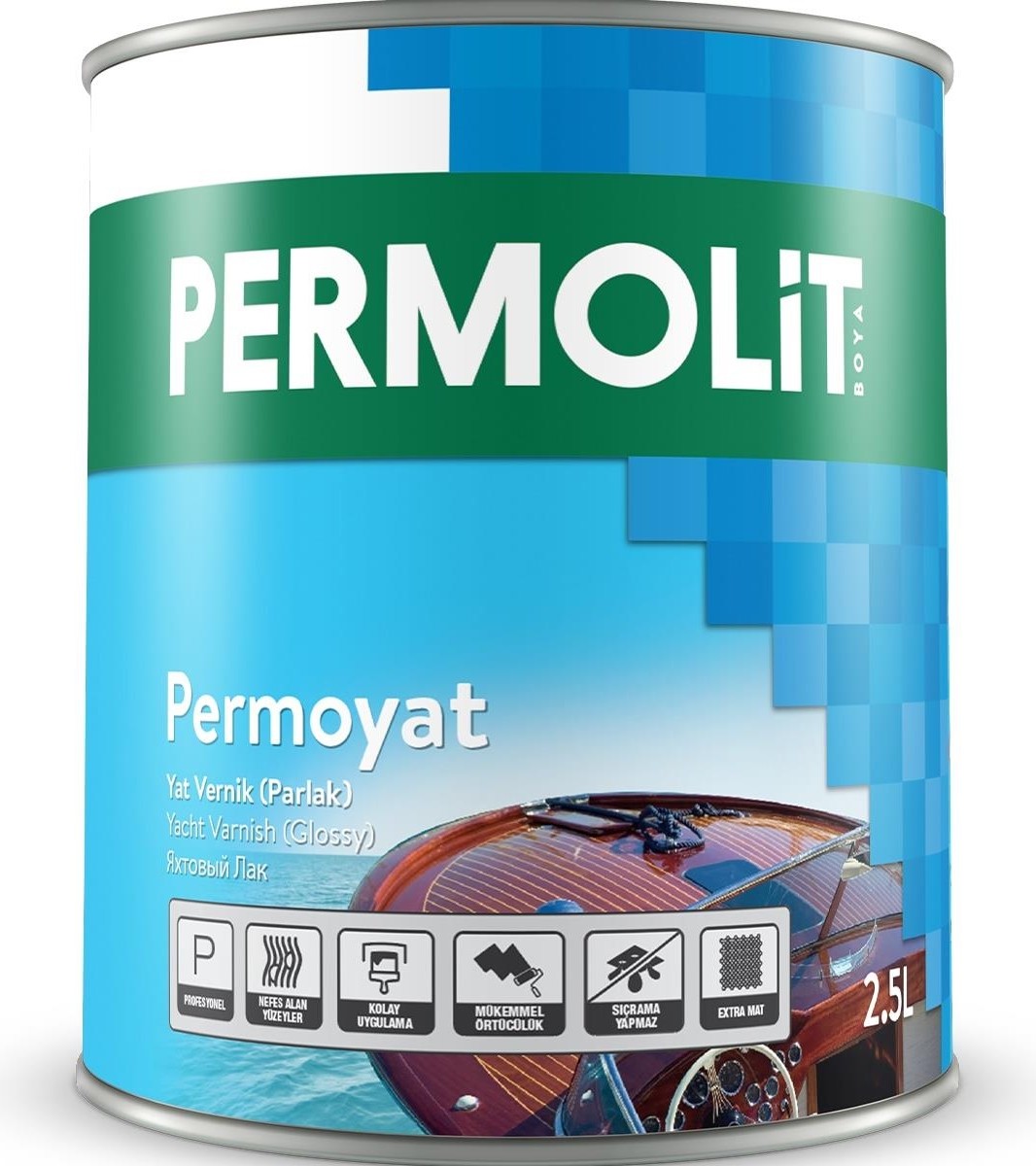 Akçalı Sentetik Parlak Şeffaf Yat Vernik 2.5 Lt.
