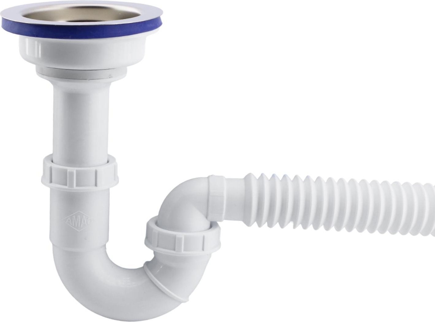 Süzgeçli Geniş Kafalı Körüklü Işyeri Yemekhane Evye Sifonu Gider Borusu S Tipi Akordiyon Plastik 15-35 cm