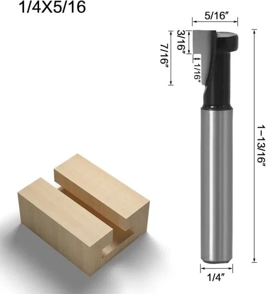 6.35MM Shank No1 6MM/6.35MM/8MM Shank T-Yuvası Anahtar Deliği Kesici Ahşap Yönlendirici Bit Karbür Kesici Ahşap Altıgen Cıvata T-Track Planya Freze Kesici (Yurt Dışından)