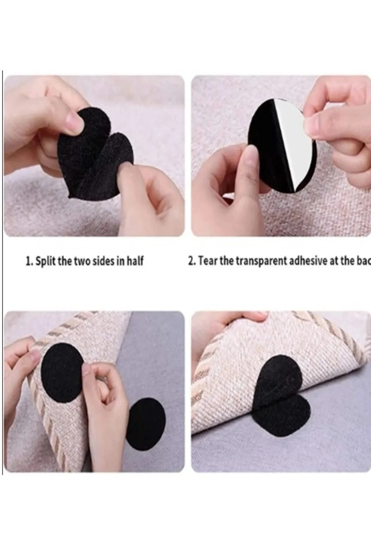 20 Adet Halı Kilim Koltuk Örtüsü Kaydırmaz Sabitleyici Cırt Yıkanabilir Kendinden Yapışkanlı cırt