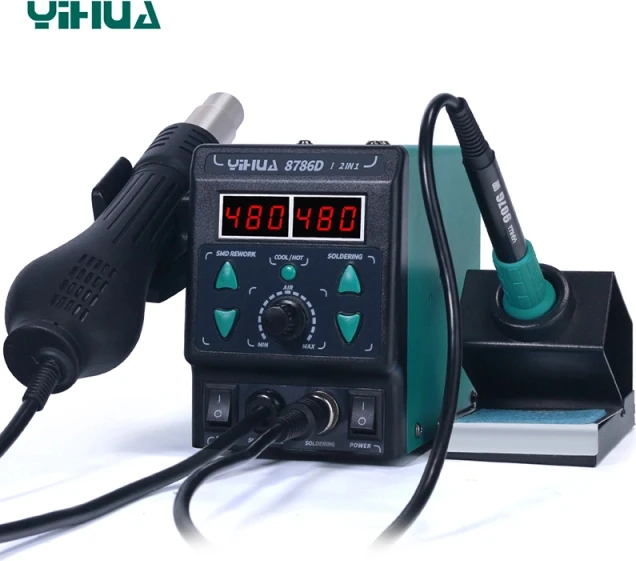 8786D-I 2in1 Sıcak Hava Üflemeli Dijital Havya Istasyonu