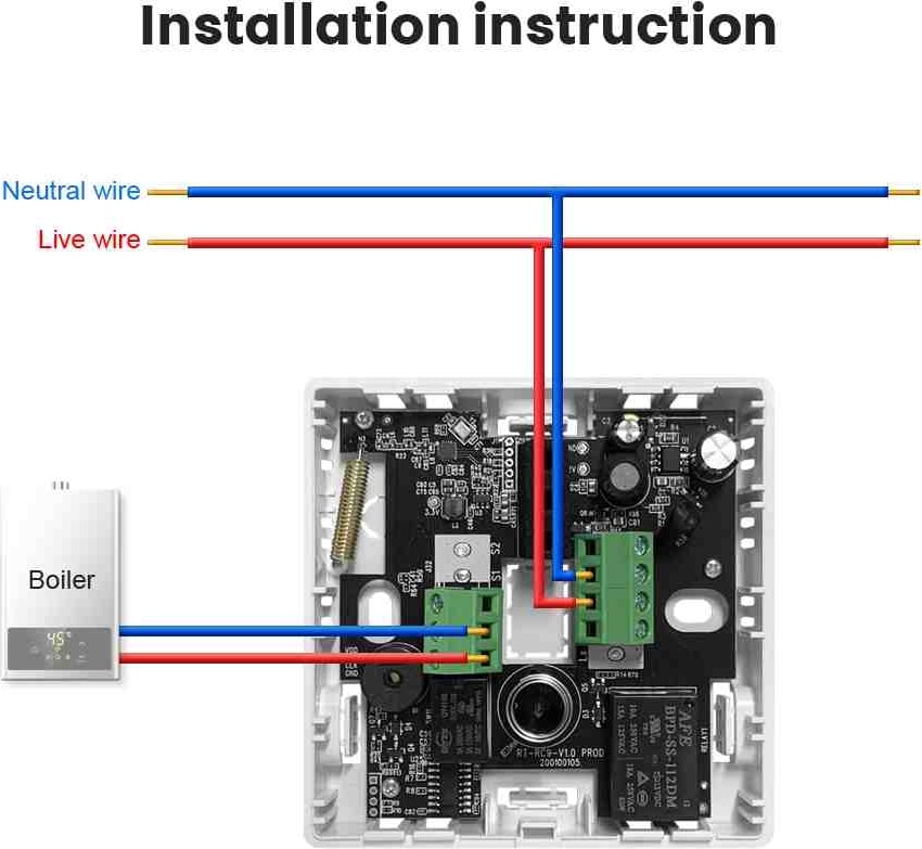 Tuya Destekli Akıllı Wifi Rf 3 Amper Kombi Termostat Anahtar