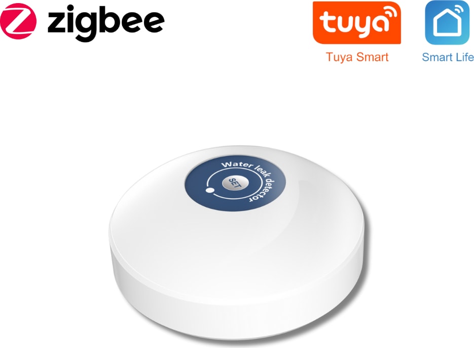 Zigbee Dahili Alarmlı Su Baskını Sensörü (Tuya, Smart LIFE,ZIGBEE2MQTT Uyumlu )