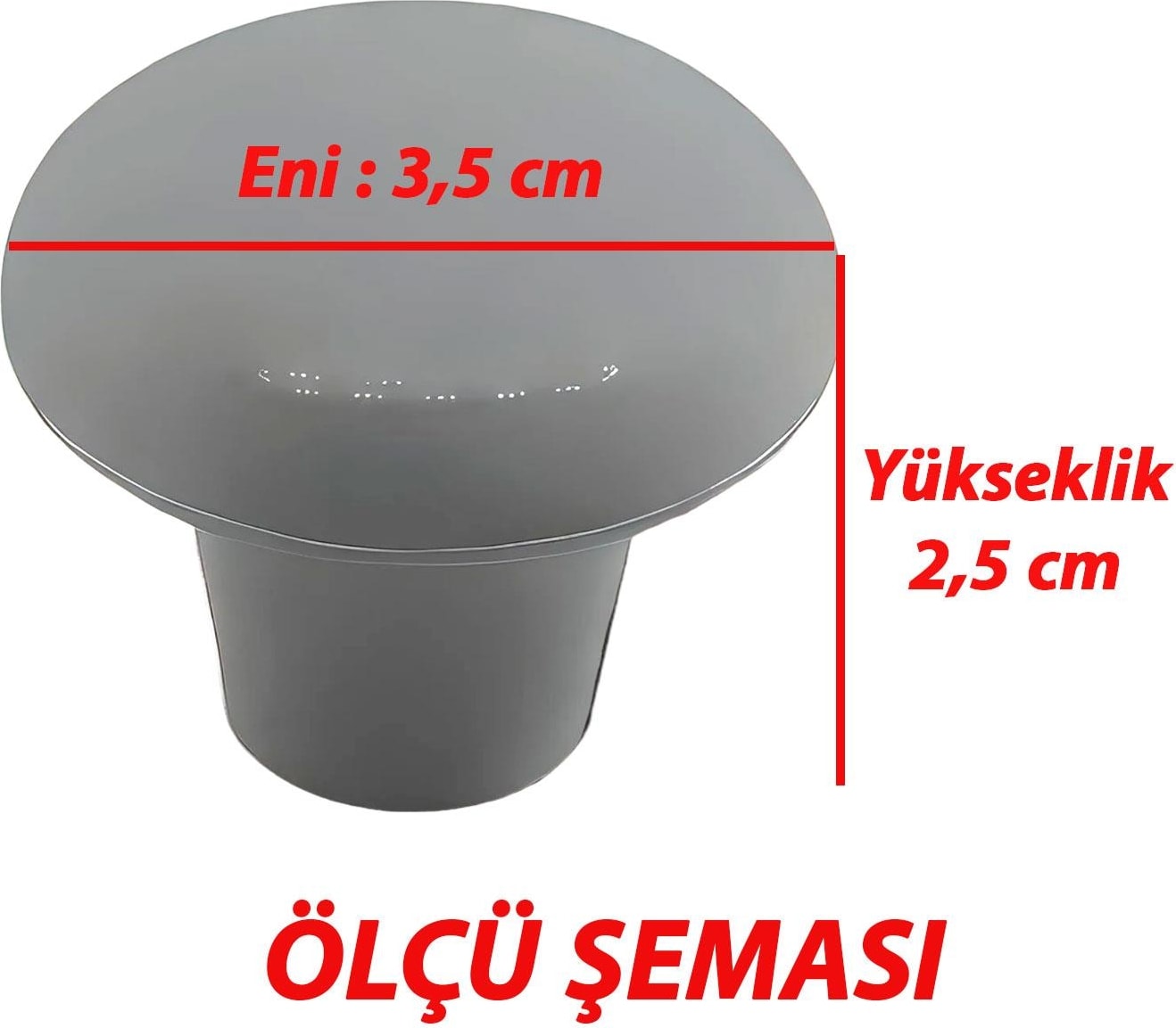 8 Adet Sert Plastik Mantar Düğme Kulp Gri Dolap Mobilya Mutfak Dolabı Çekmece Kapak Kulpu Kulbu