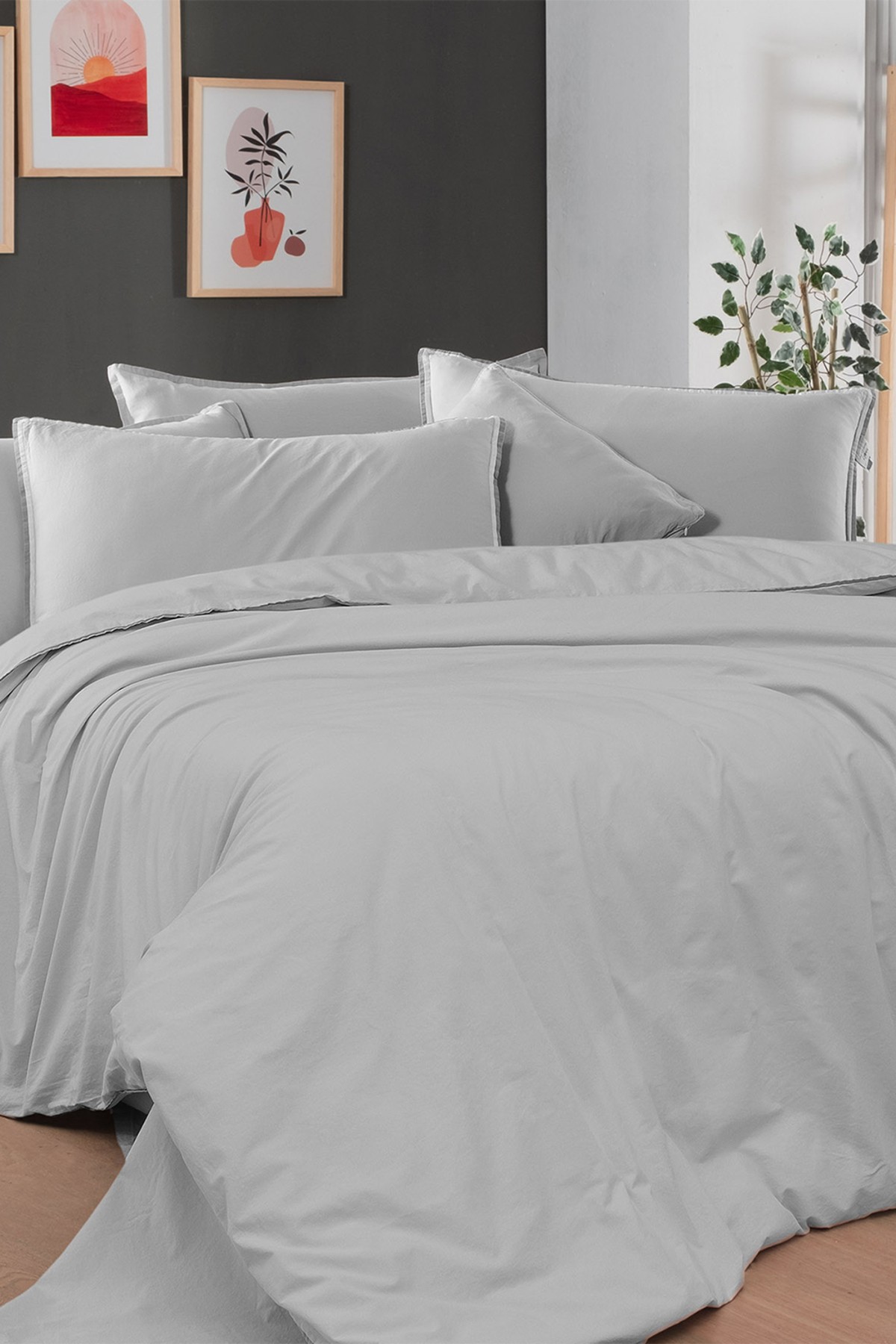 Ribera Çift Kişilik %100 Pamuk Mood Comfort Nevresim Takımı ve Yatak Örtüsü Seti