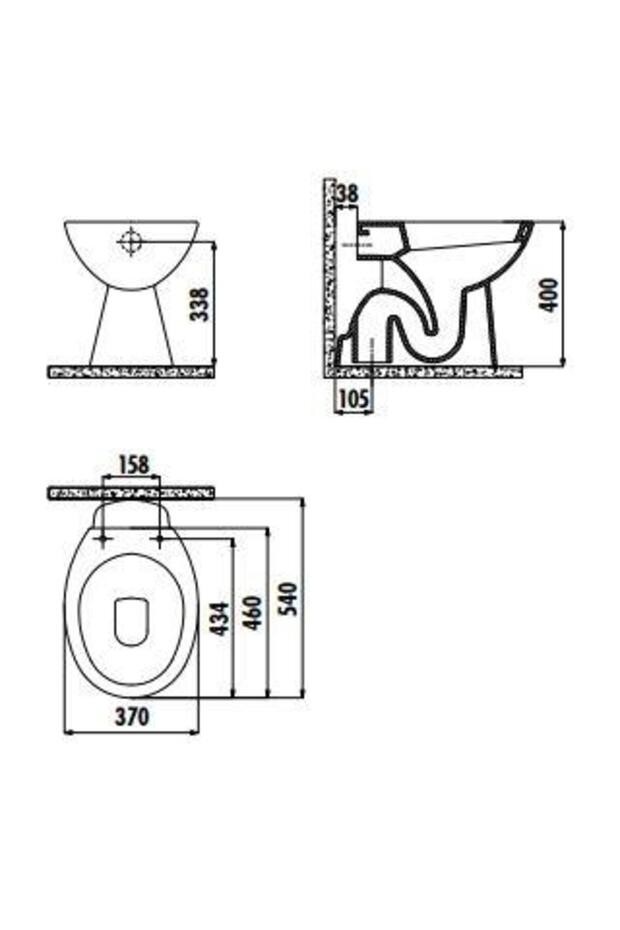 Klozet Alttan Çıkışlı-Tek Klozet-Kapak Hariç TP340