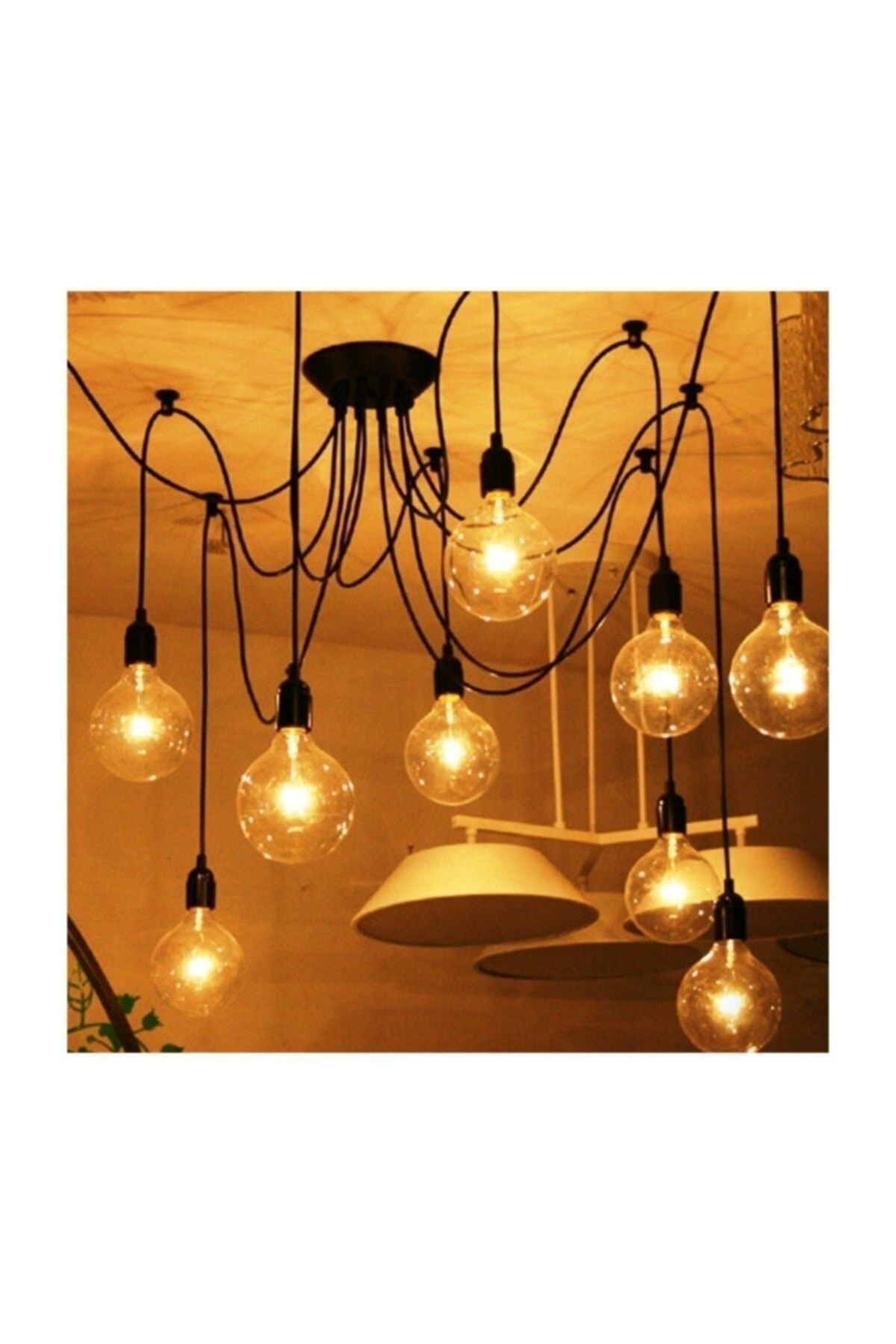 G95 Flamanlı Rustik Led Ampul 5'li Dekoratif Vintage Aydınlatma Amber Rengi