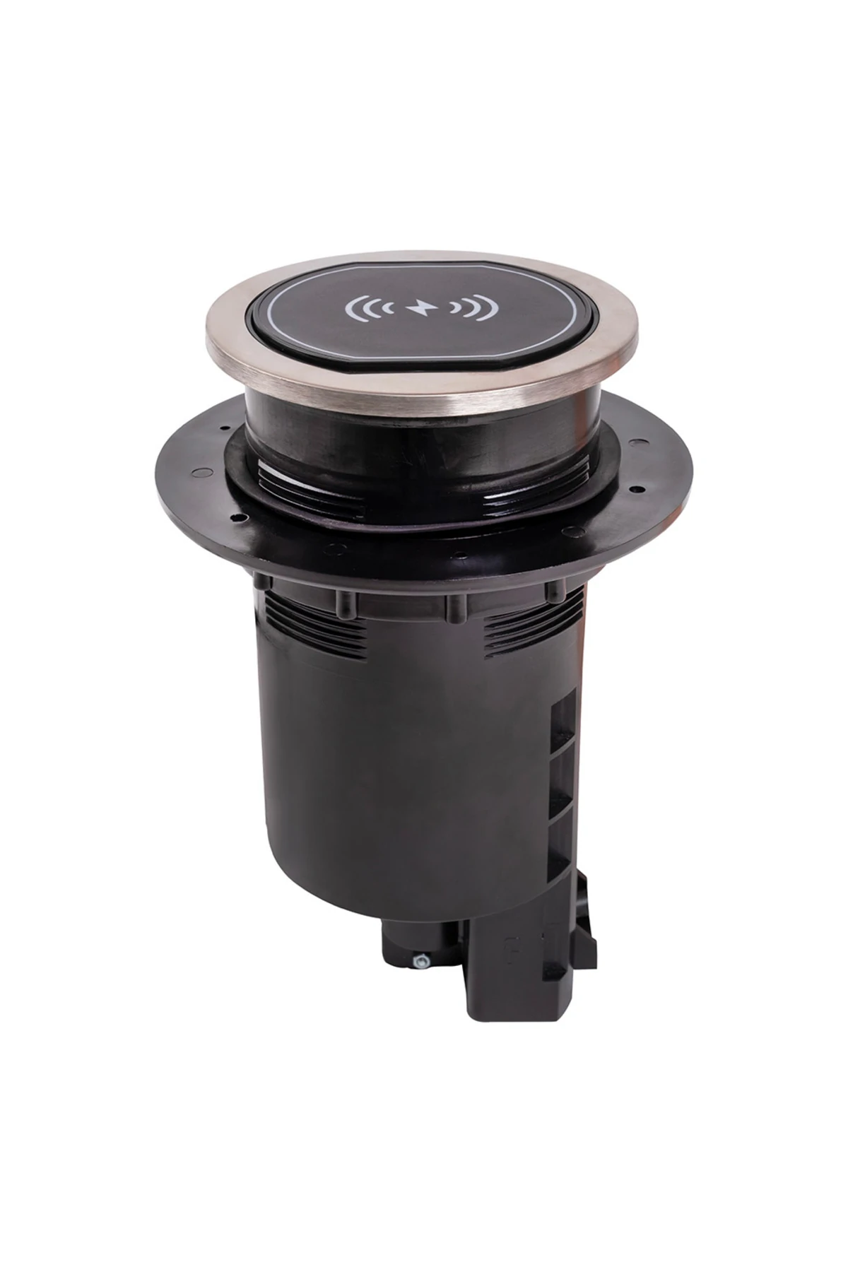 Spica Serisi Bas Aç Kapaklı Silindir Masa Prizi + Wireless Charger