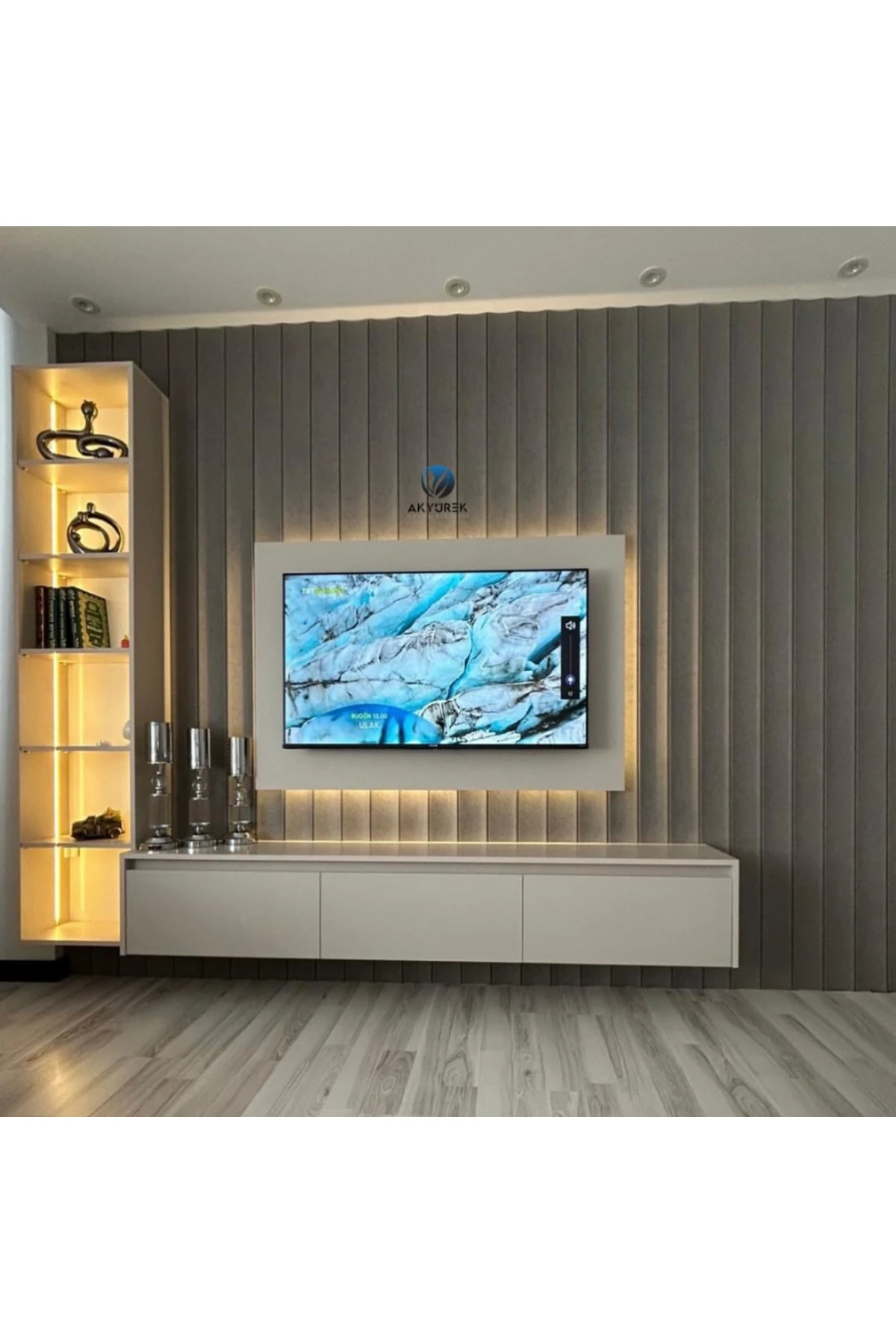 AKYÜREK LB 3821 MODEL SLATE GRİ RENK DEKOR PROFİL DUVAR KAPLAMA PANEL LAMBRİ