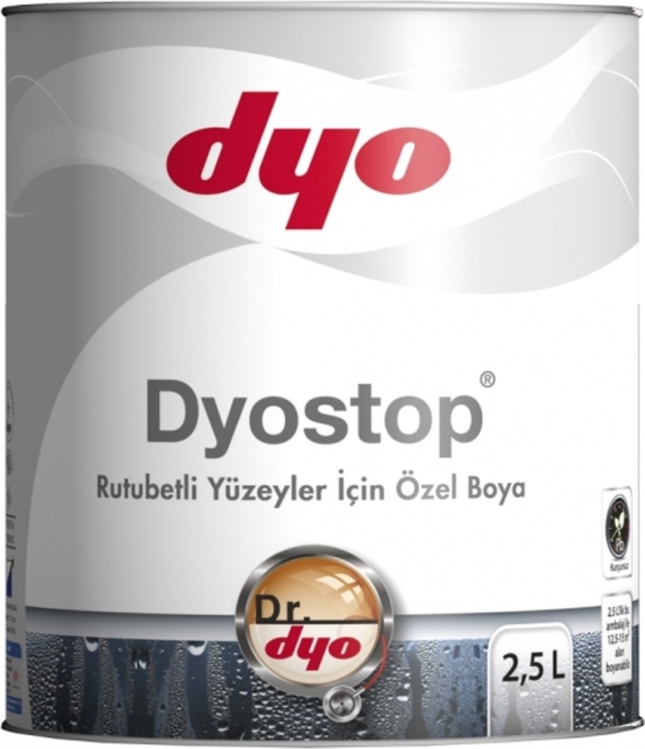 stop Rutubetli Yüzeyler İçin Özel Boya 2,5Lt. Beyaz