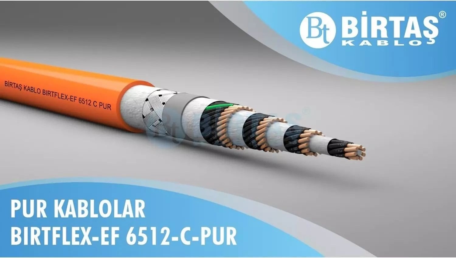 EF6512-CPUR-4X0.75 ,kesit 0.25MM² 3-Damar/çok Telli Blendajlı Ağırşart Hareketli Pur Kablo