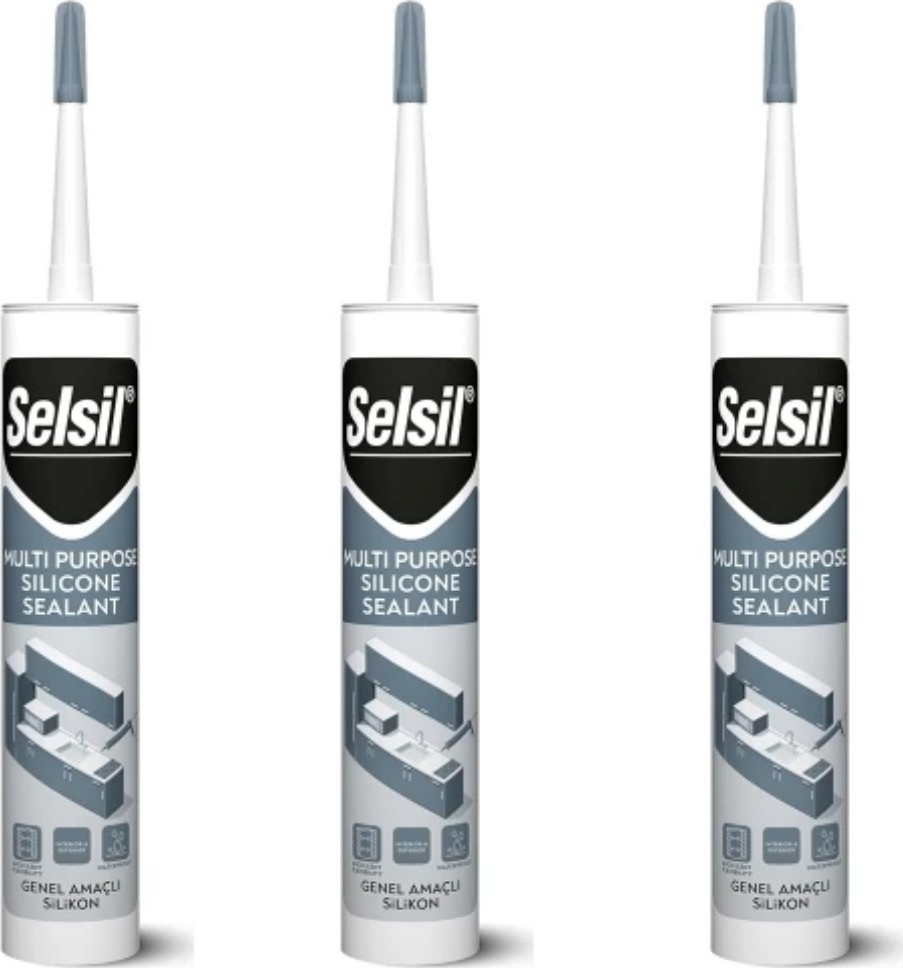 Genel Amaçlı Şeffaf Silikon 280 gr 3 Adet