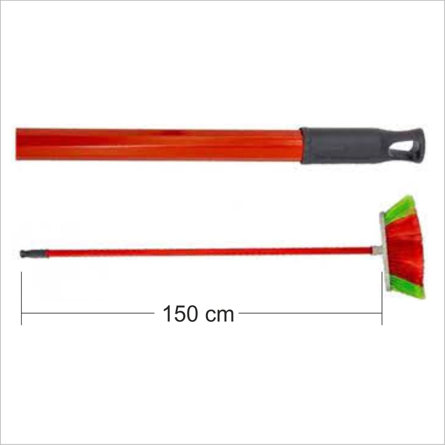 Geniş 25 cm Boya Rulolu Merdaneli Oto Yıkama Fırçalı 150 cm Uzun Metal Süpürge Sapı Sap Çubuk Oklav